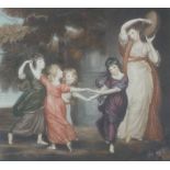 HERBERT STODART TWO MEZZOTINT ENGRAVINGS "The Gower Family" After GEORGE ROMNEY 13 ½" x 14 ¾" (34.