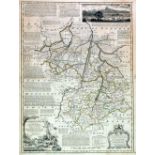 EMANUEL BOWEN (1694 - 1767), COPPER PLATE ENGRAVED COUNTY MAP OF CAMBRIDGESHIRE with old hand