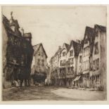 HENRY PERCY HUGGLL (1886-1957) ARTIST SIGNED ETCHING Continental street scene Published by The