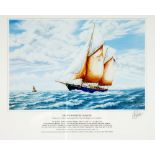 ANTHONY BUCKLEY ARTIST SIGNED COLOUR PRINT REPRODUCTION 'Great Manchester Challenge' the gaff rigged