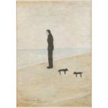 LAURENCE STEPHEN LOWRY (1887-1976) REPRODUCTION COLOUR PRINT, UNSIGNED 'Man looking out to sea'