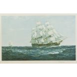 MONTAGUE DAWSON ARTIST SIGNED COLOUR PRINT 'Searching the Seas' 15 1/4" x 25" (38.8cm x 63.5cm)