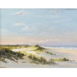 BRITISH SCHOOL (CONTEMPORARY) OIL PAINTING ON CANVAS 'The Dunes' Indistinctly signed lower left,