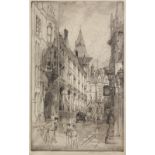 FRANK GREENWOOD (Twentieth Century) ARTIST SIGNED ETCHING 'Manchester Grammar School' 15 3/4" x 9