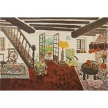 RENEE HALPERN ARTIST SIGNED LIMITED EDITION COLOUR PRINT 'A La Compagne' Cottage interior Signed and