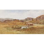 CYRIL WARD (1863-1935) WATERCOLOURS 'Moorland in North Wales' Signed lower right, inscribed on