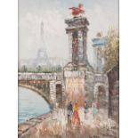 LOUIS ANTHONY BURNETT (1907-1999) TWO OIL PAINTINGS Paris scenes both signed Burnett 11 3/4" x 15