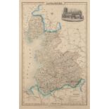 THREE 19th CENTURY HAND COLOURED MAPS comprising 'An Ancient of St James's, Westminster Abbey and