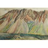 EILEEN E CHURM (1911 - 2008) WATERCOLOUR DRAWING Abstract landscape Signed 14" x 21" (35.5 x 53.3cm)