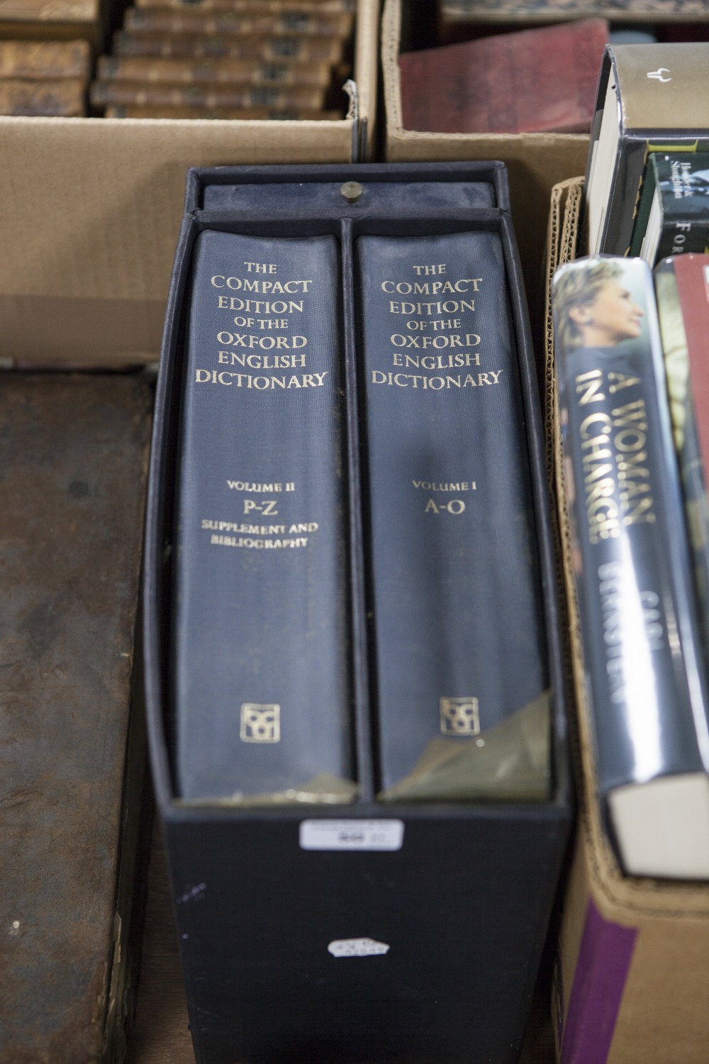 HARMSWORTH'S NEW ATLAS OF THE WORLD, circa 1920s and thew Compact Edition of the Oxford Dictionary