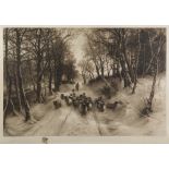 WILLIAM HOLE AFTER JOSEPH FARQUARSON ETCHING, REMARQUE PROOF 'Through the Calm and Frosty Air'