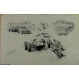 COLIN BIRKETT (Twentieth Century) ARTIST SIGNED PRINT OF A PENCIL DRAWING 'Oulton Park,