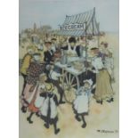 MARGARET CHAPMAN ARTIST SIGNED COLOUR PRINT 'The Ice Cream Stand' Signed and with Fine Art Trade