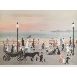 HELEN BRADLEY ARTIST SIGNED LIMITED EDITION COLOUR PRINT 'Evening on the Promenade (Edition of