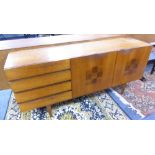 1970's INLAID TEAK LONG LOW SIDEBOARD