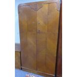 A GENT'S OAK SEMI-FITTED WARDROBE, WITH TWO DOORS, 3' WIDE