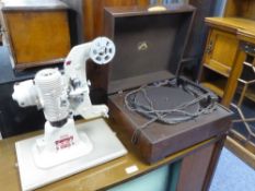 VINTAGE ELECTRIC TABLE TOP RECORD PLAYER AND A GB BELL & HOWELL REEL-TO-REEL PROJECTORS, Model 606H