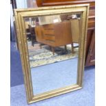 A RECTANGULAR WALL MIRROR IN GILT WOOD BAMBOO PATTERN FRAME, 36" X 25"