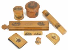 A collection of Mauchline Wares to include Tam O'Shanter Razor Hone 'Burns Cottage Alloway Kirk',