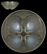 A Rene Lalique Coquille pattern bowl, circa 1930's the relief moulded bowl of four scallop shells in