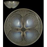 A Rene Lalique Coquille pattern bowl, circa 1930's the relief moulded bowl of four scallop shells in
