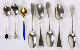 An Edwardian set of four silver teaspoons, Sheffield 1905 by CW Fletcher & Co Ltd, together with two