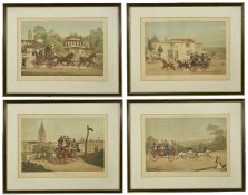 After James Pollard (British 1792 - 1867) 'Pollard's Coaching Incidents', set of four coloured