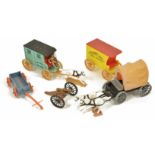 A collection of Timpo Toys Western carriages, horses and figures, 1970's (A/F) Condition: