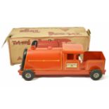 A Tri-ang Express train, circa 1950's with original box, re-painted pillar box red height 18.5 x