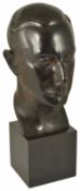 Raphael Schwartz (Russian 1874 - 1942) a bronze bust of Gentleman, on a rectangular marble base,