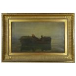 Colin Hunter (1841-1904) Scottish 'The Return Home', oil on canvas, atmospheric dusk scene, couple