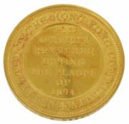 A rare gold Hong Kong Plague of 1894 medal issued to Elizabeth F Higgin, in original fitted Wyon red