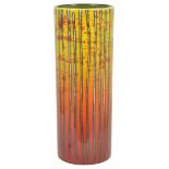 An Anita Harris art pottery vase, 20th century of cylindrical form in the Brimstone design of red,