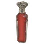 A good late 19th century cranberry glass perfume bottle the body of the bottle of slightly tapered