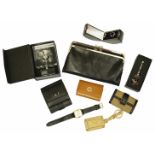 A collection of Gucci and other designer leather and other items to include a black leather Gucci