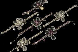 Christian Dior by Mitchel Maer 1954-1957 Six Christian Dior 1950's crystal bracelets of the