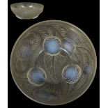 A Rene Lalique Dahlias pattern bowl, circa 1930's the relief moulded bowl with opalescent dahlia
