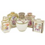 A collection of five European/Continental porcelain tea caddies, 19th century and later to include a