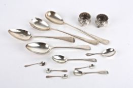 A pair of George IV silver serving spoons, Birmingham 1938 Barker Brothers Silver Ltd, together with