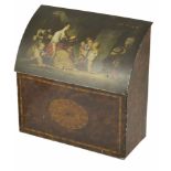 A Crawford & Sons advertising biscuit box in the form of an Edwardian stationery box the lid