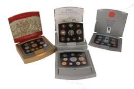 UK Executive Proof Coin Sets to include 2003, 2000 and 2001, cased and boxed, (40 coins), (4)