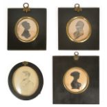 A selection of 19th century silhouettes comprising of a gentleman facing to the left and two of