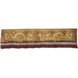 A 19th century Chinese embroidered alter hanging, circa 1860 the brown wool ground embroidered in