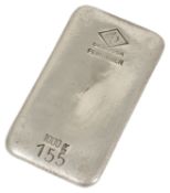 A 1000g rectangular silver bar stamped Degussa Feinsilber 1000g 155 weight: 32.15 ozt