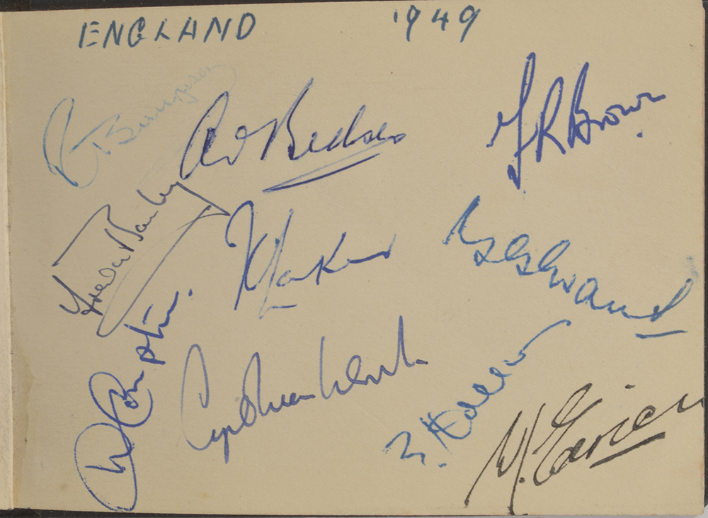 Cricket Autograph Memorabilia from 1949 to 1950 The Australian 1948 'The Invincibles' Cricket tour - Image 2 of 4