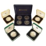 A collection of Guernsey Coin £2 and £5 Silver Proofs comprising of two 1985 Queen Elizabeth II