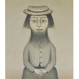 Laurence Stephen Lowry RA (British 1887-1976) 'Bearded Lady' print, signed lower right, blind