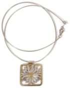 A Tiffany & Co. 18ct gold and silver 'Daisy' necklace the daisy white, with yellow centre and within