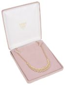 A contemporary 'Beverly Hills Gold' 14K gold necklace of graduated fringe design, original fitted