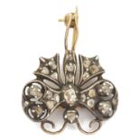 A charming late 17th/early 18th century diamond butterfly pin the pierced and closed set rose